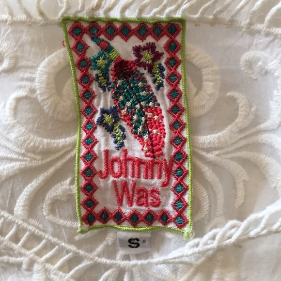Johnny Was White Embroidered Flowy Damask Tunic. Size S. P/A876/M - Picture 8 of 10